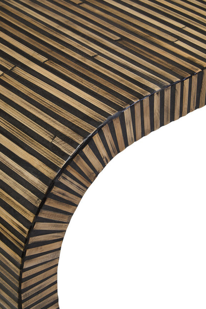 Milan Bamboo Inlay Curved Console Table