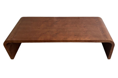 Stirling Burl Wood Design Curved Coffee Table 