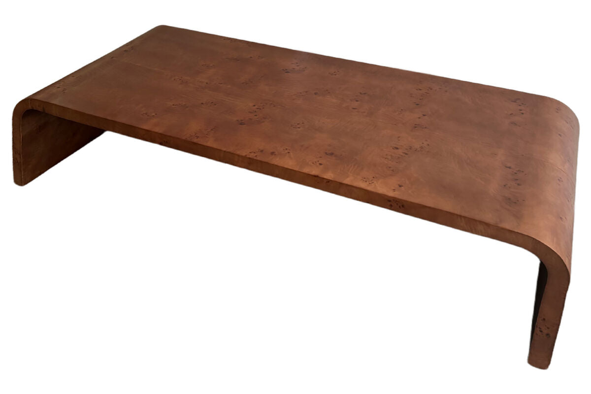 Stirling Burl Wood Design Curved Coffee Table 
