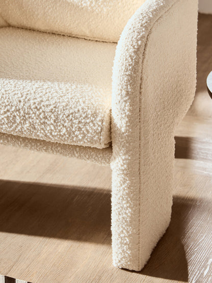 Oxford Ivory Boucle Curved Armchair