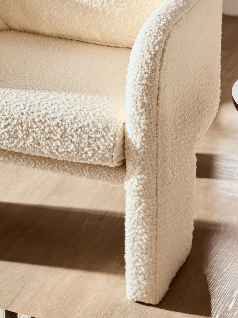 Oxford Ivory Boucle Curved Armchair