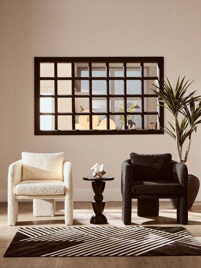 Oxford Boucle Curved Armchair Black 