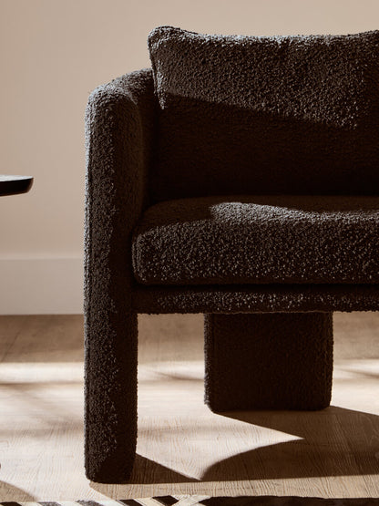 Oxford Black Boucle Curved Armchair