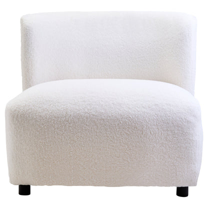 Carlton Ivory Boucle Effect Armless Lounge Chair