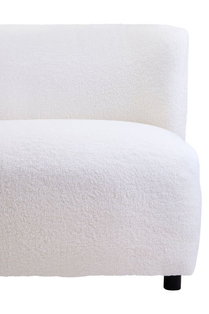 Carlton Ivory Boucle Effect Armless Lounge Chair