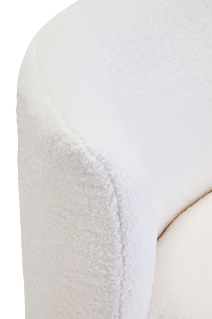 Carlton Ivory Boucle Effect Armless Lounge Chair