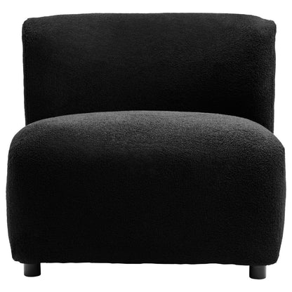 Carlton Boucle Effect Armless Lounge Chair Black 