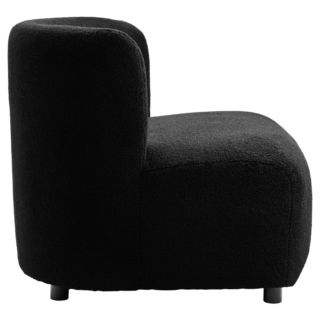 Carlton Boucle Effect Armless Lounge Chair Black 