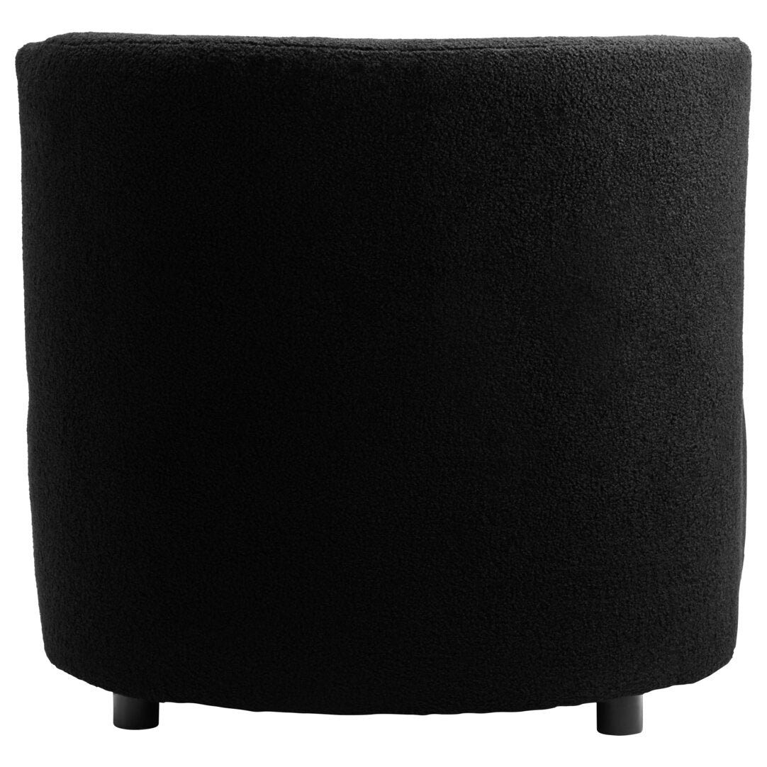 Carlton Boucle Effect Armless Lounge Chair Black 