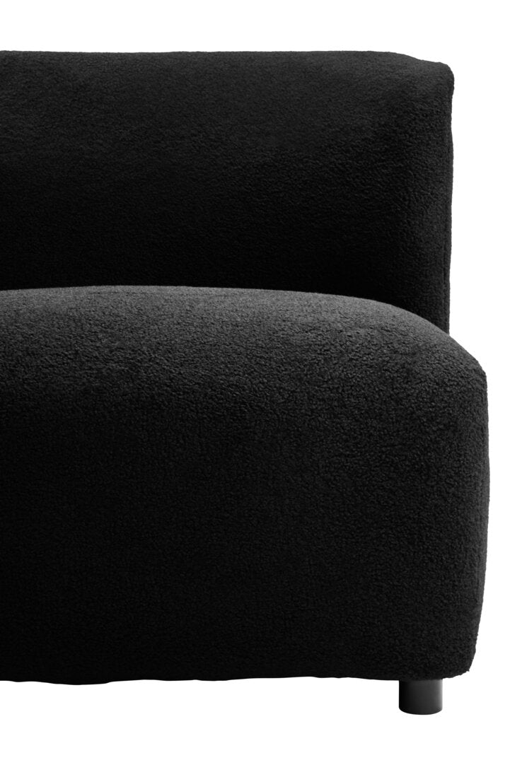 Carlton Black Boucle Effect Armless Lounge Chair