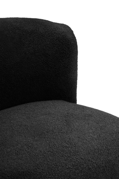 Carlton Black Boucle Effect Armless Lounge Chair