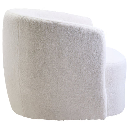 Carlton Ivory Boucle Effect Curved Lounge Chair With Swivel Base