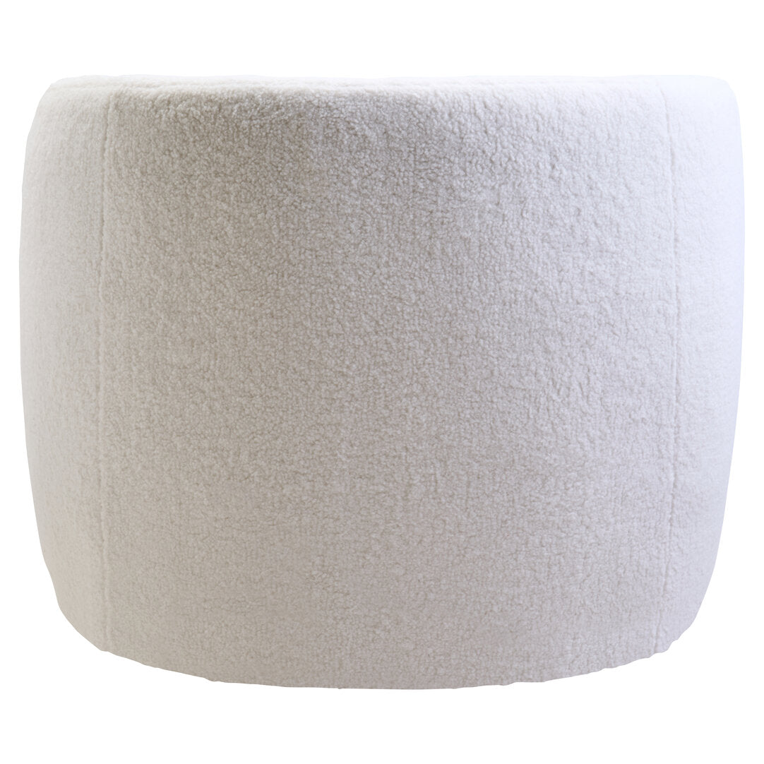 Carlton Ivory Boucle Effect Curved Lounge Chair With Swivel Base