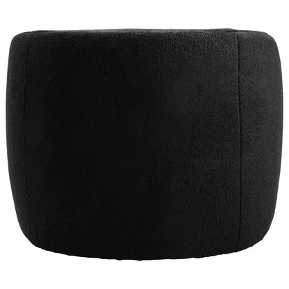 Carlton Black Boucle Effect Curved Lounge Chair With Swivel Base