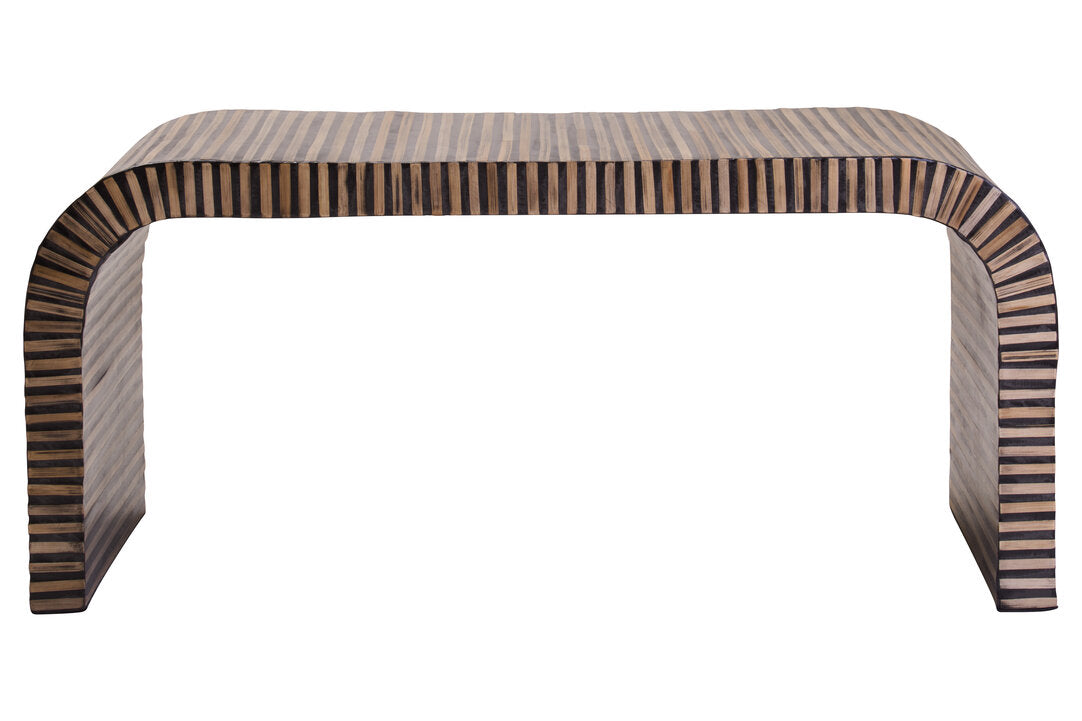 Milan Bamboo Inlay Curved Coffee Table