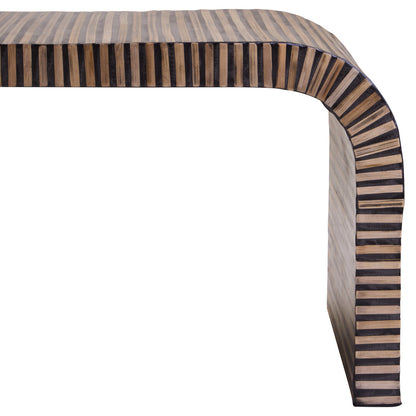Milan Bamboo Inlay Curved Coffee Table