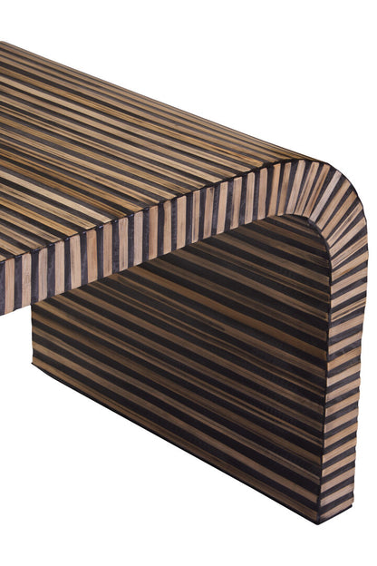 Milan Bamboo Inlay Curved Coffee Table