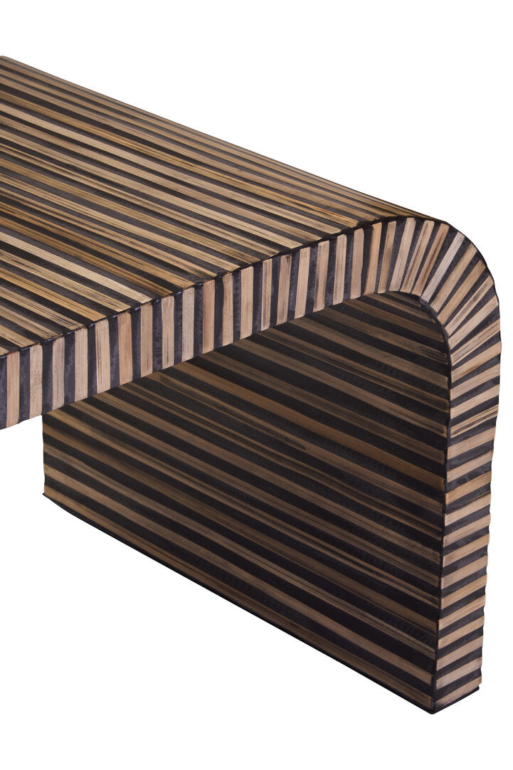 Milan Bamboo Inlay Curved Coffee Table