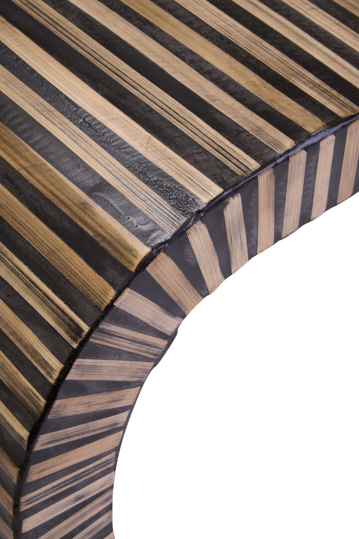 Milan Bamboo Inlay Curved Coffee Table