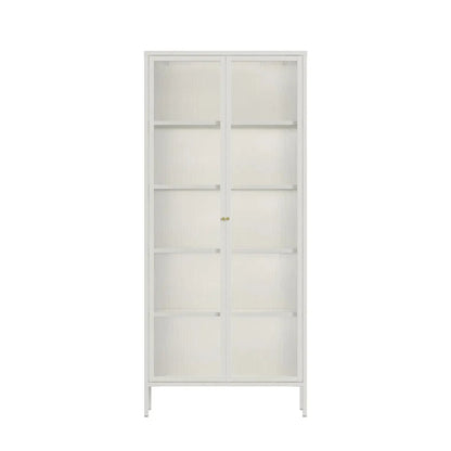 Ashford Metal Fluted Glass Door Tall Cabinet 