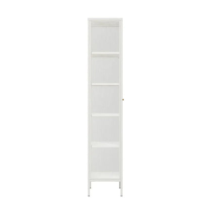 Ashford Metal Fluted Glass Door Tall Cabinet 