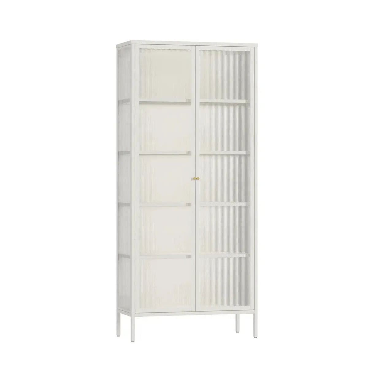 Ashford Metal Fluted Glass Door Tall Cabinet 