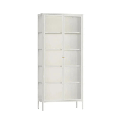 Ashford Metal Fluted Glass Door Tall Cabinet 