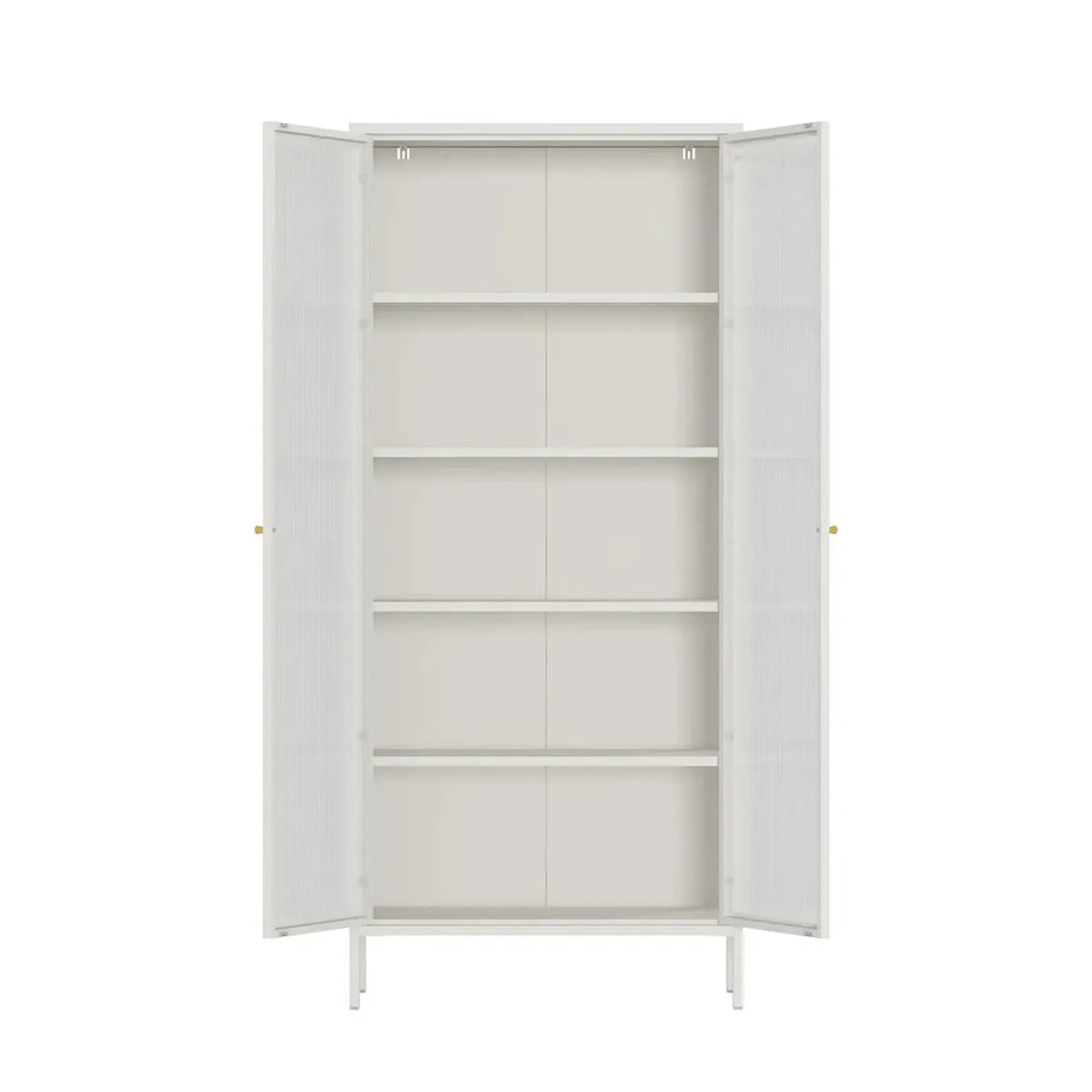 Ashford Metal Fluted Glass Door Tall Cabinet 