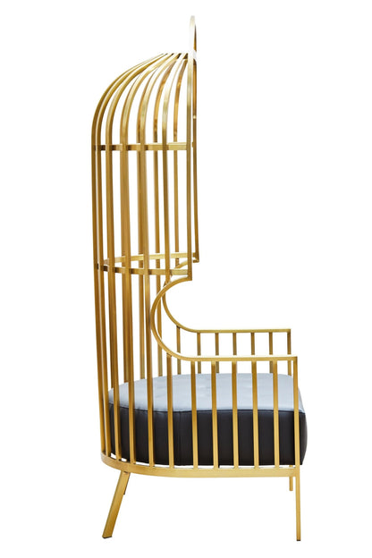 Notting Brushed Gold Dome Cage Chair