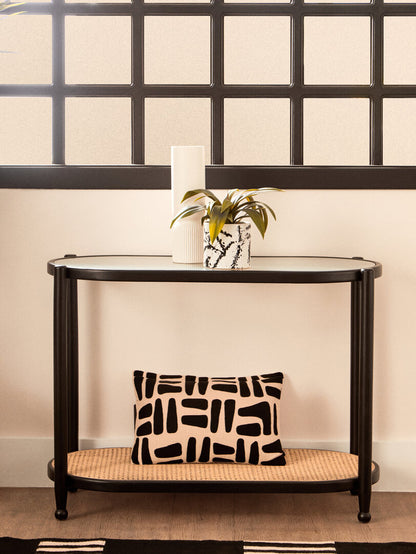 Stirling Rattan and Glass 2 Tier Console Table