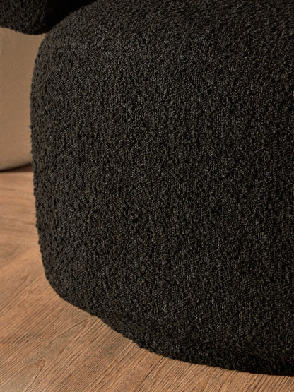 Madison Black Boucle Curved Revolving Armchair