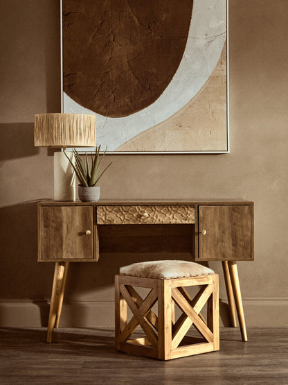 Turin Natural Papier Mache Table Lamp With Natural Raffia Shade