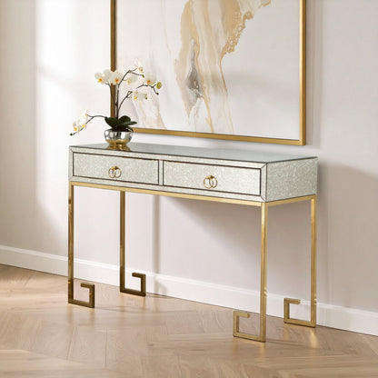 Sorrento Antique Mirror and Gold Console Table