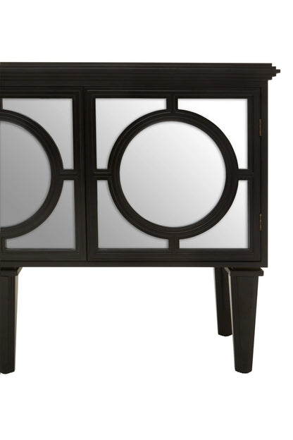 Perth Mirrored and Black Finish Sideboard