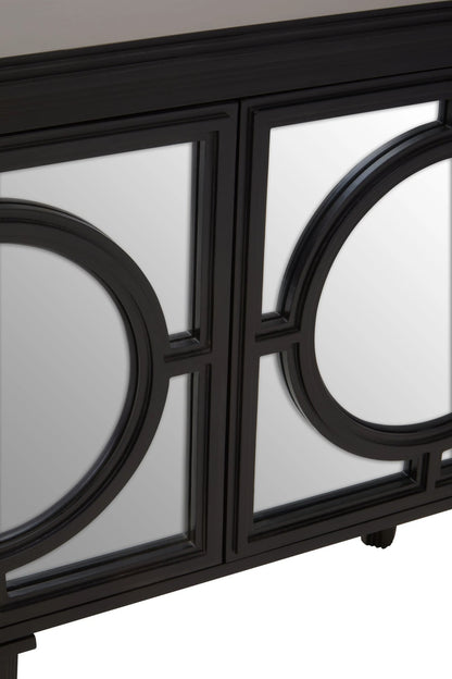 Perth Mirrored and Black Finish Sideboard