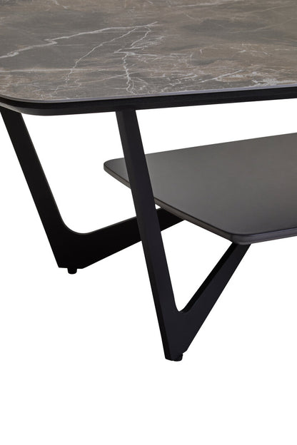 Aurora Grey Ceramic Marble Effect Coffee Table