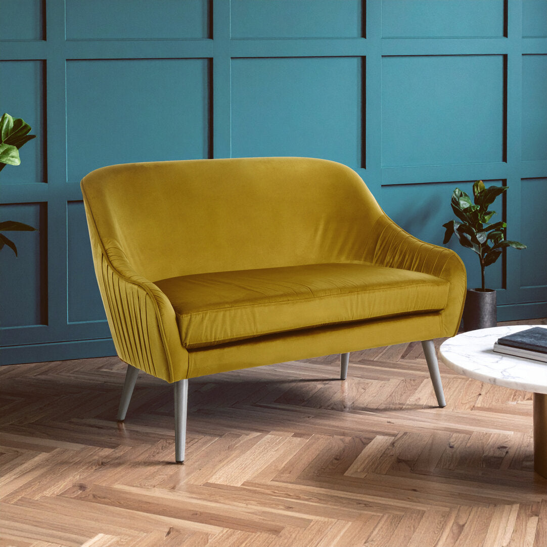 Como Mustard Velvet Sofa