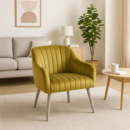 Como Mustard Fabric Armchair