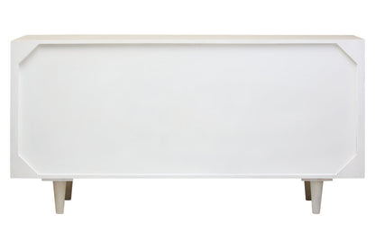 Porto Four Door Whitewash Mango Wood Abstract Sideboard