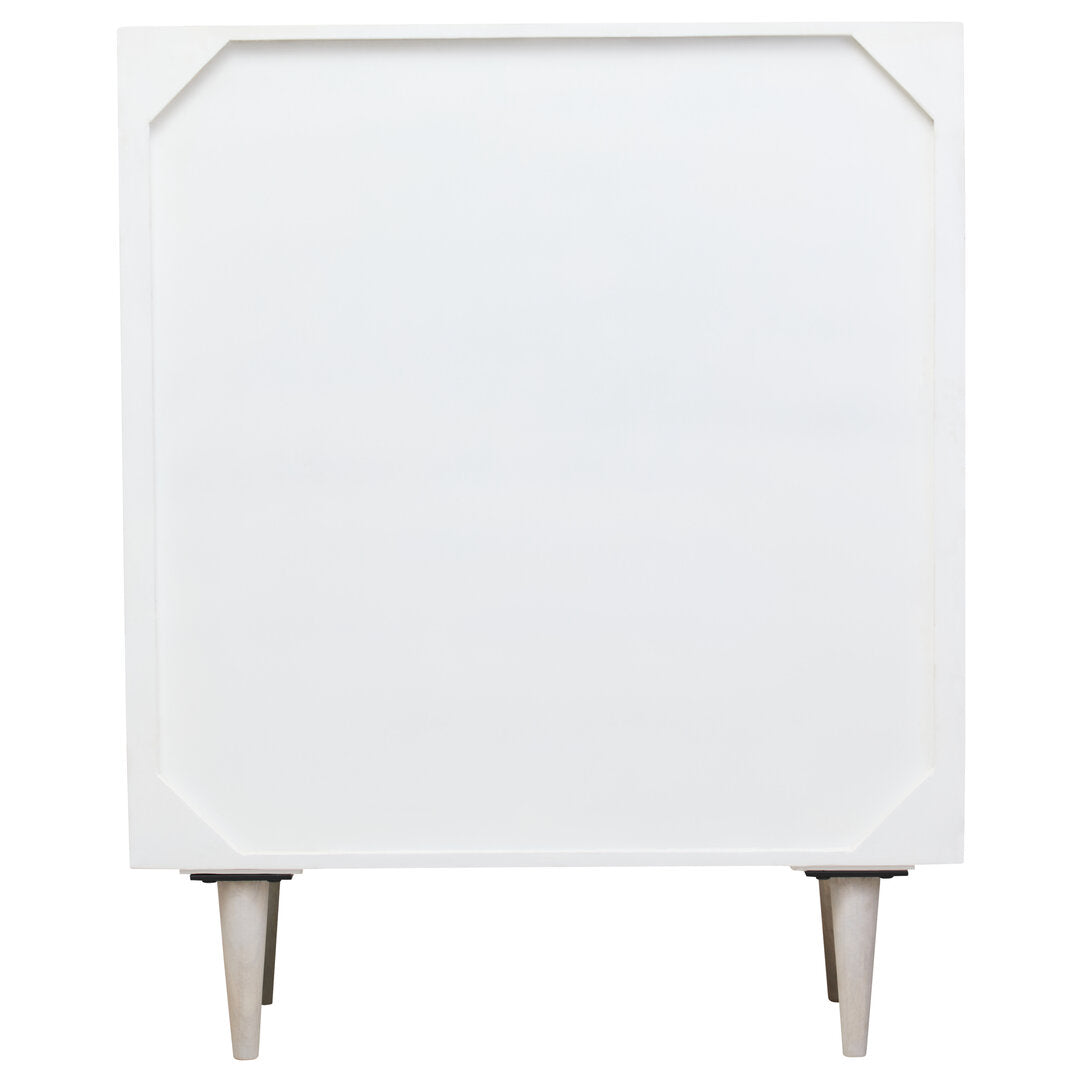 Porto Two Door Whitewash Mango Wood Abstract Cabinet