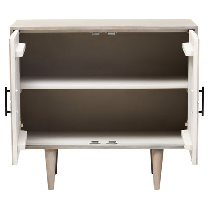 Hudson Two Door Greywash Carved Mango Wood Sideboard