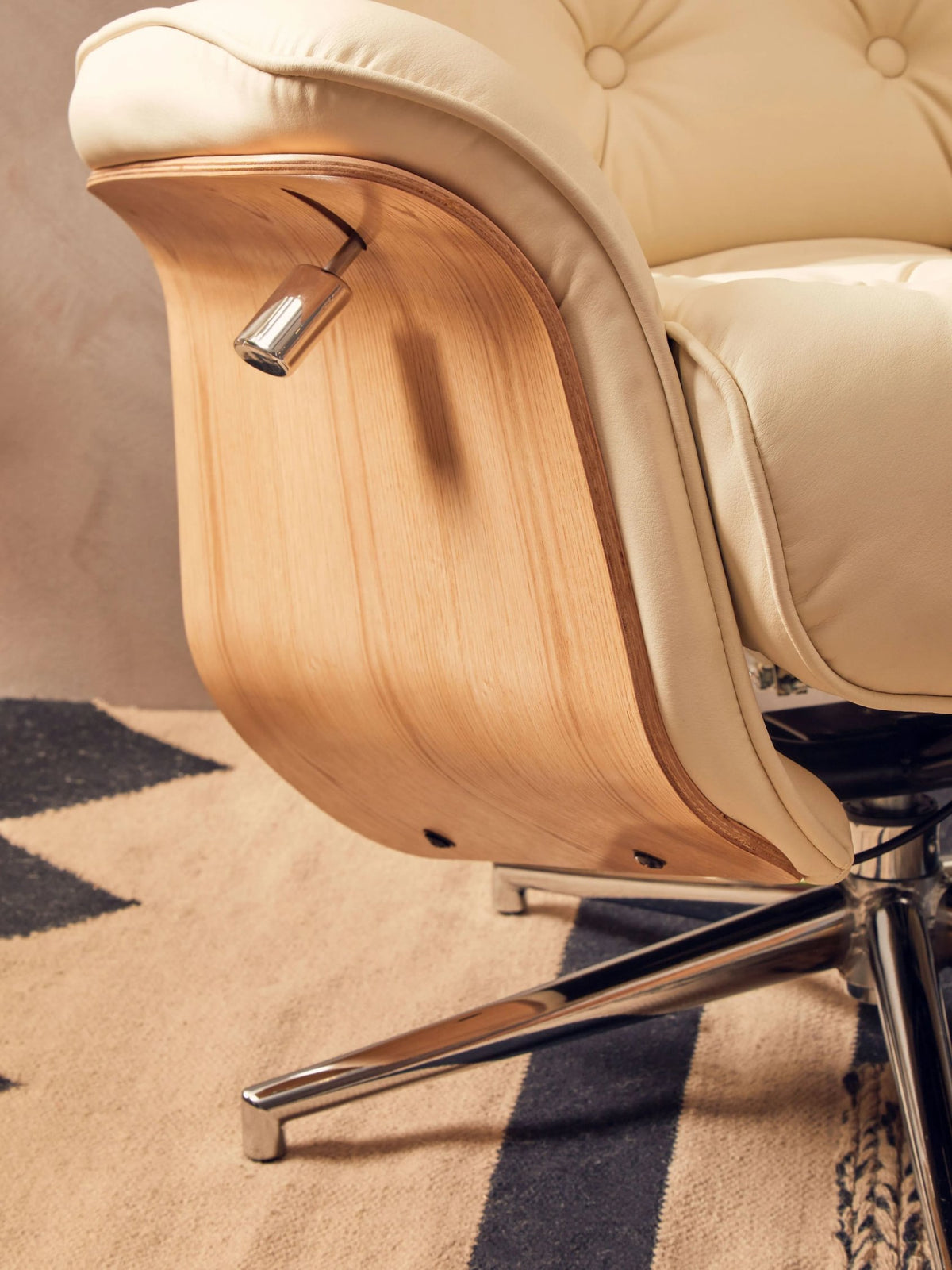 Tring Leather Effect Recliner and Footstool 