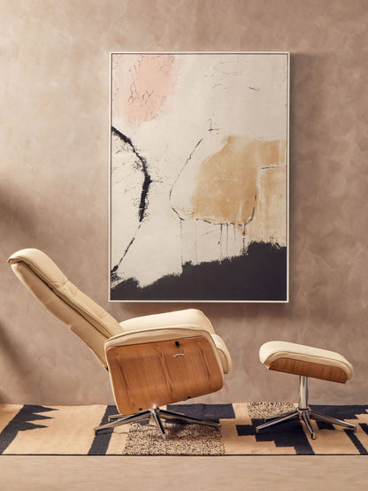 Tring Leather Effect Recliner and Footstool 