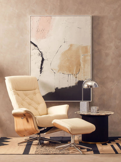 Tring Leather Effect Recliner and Footstool 