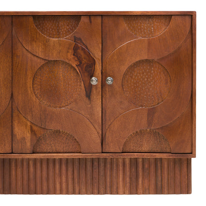 Soho Four Door Mango Wood Hammered Sideboard