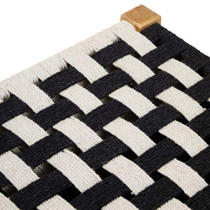 Hudson Black And White Jute Bench