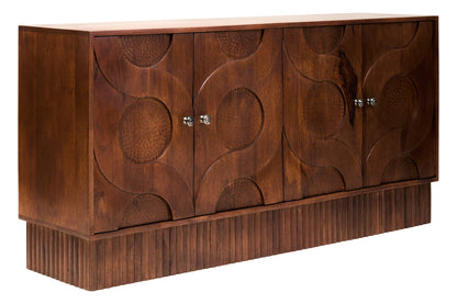Soho Four Door Mango Wood Hammered Sideboard