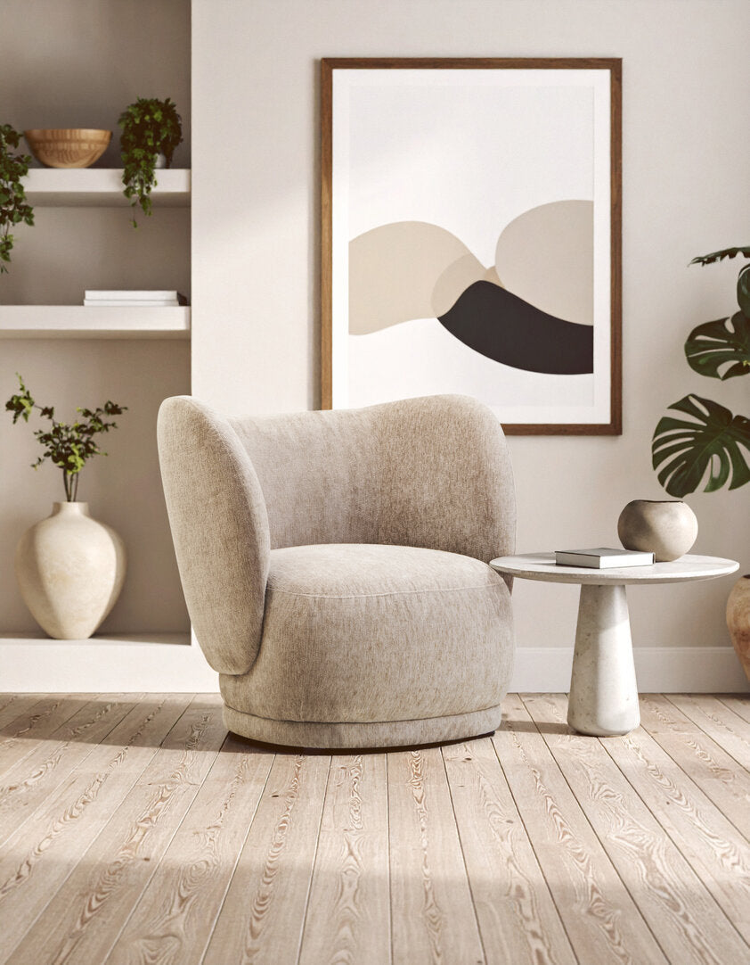 Harrogate Deep Stone Chenille Curved Chair