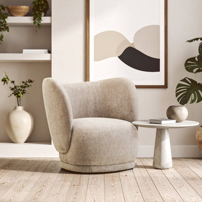 Harrogate Deep Stone Chenille Curved Chair