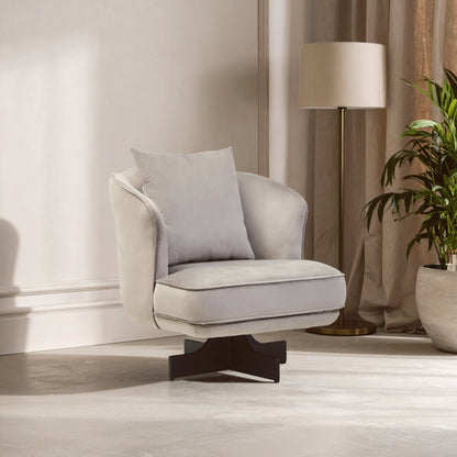 Harrogate Grey Velvet Swivel Chair